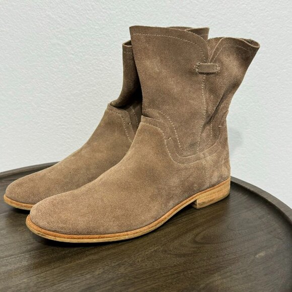 Splendid Women's Western Boots Pull On Mid Calf Suede Comfort Tan Size 9 - Picture 2 of 16